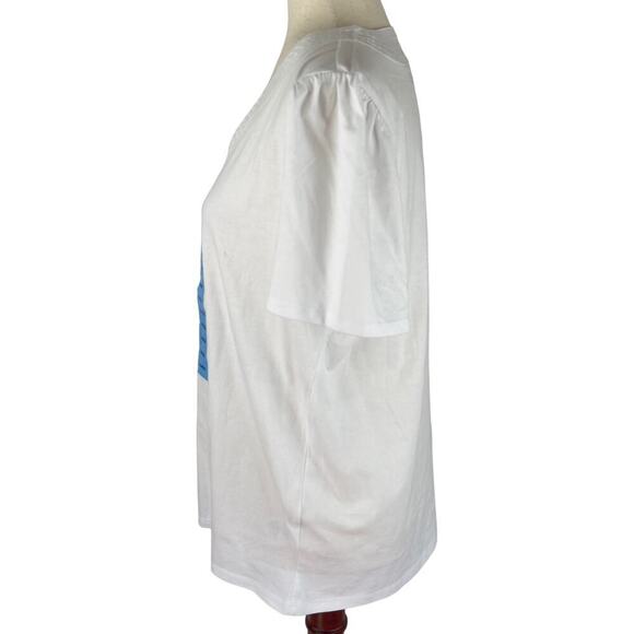 RAFAELLA SHORT SLEEVE CASUAL V-NECK TOP IN WHITE NWT WOMEN'S SIZE LARGE - Picture 7 of 12